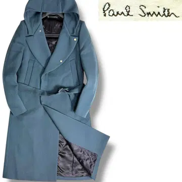 J6124 새상품급 폴스미스 멜톤 후데트 벨티드 코트 그린 계열 L