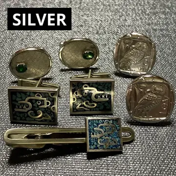 SILVER 은제 커프스 넥타이핀 묶음 판매