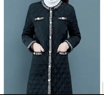 노카라 트위드 퀼팅 자켓
