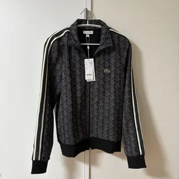 [ 새상품 ] LACOSTE 모노그램 자카드 트랙 자켓 블랙