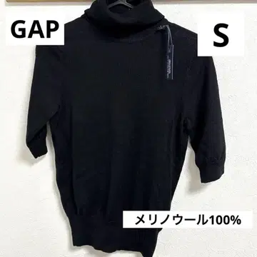 [ GAP ] 100% 메리노울 오부 소매 스웨터 블랙 터틀넥