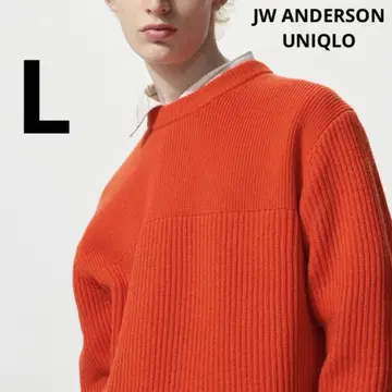 [ 새상품 ] UNIQLO JWA 리브 크루넥 스웨터 ( 오렌지 )