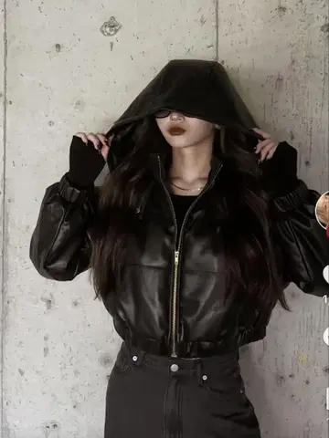 Shoko x SUREVE 인조 가죽 블루종