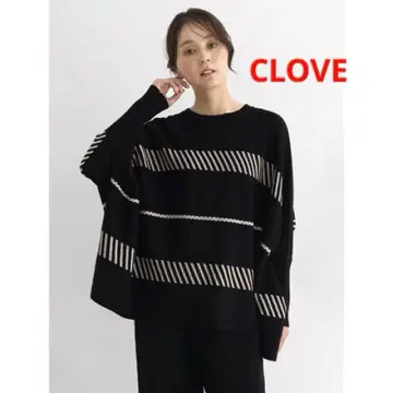 야마다야 CLOVE 자카드 돌먼 니트 블랙