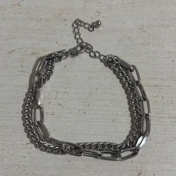 실버 체인 팔찌 이중