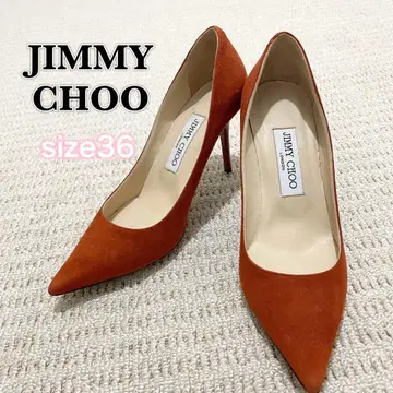 [ 새상품급 ] 사이즈 23.0cm 지미추 스웨이드 펌프스 브라운 오렌지
