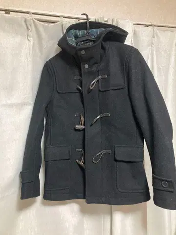 UNITED ARROWS 남성용 더플 코트 숏 기장 블랙