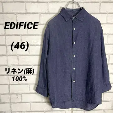 EDIFICE 에디피스 린넨 100% 셔츠 네이비