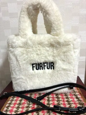 FURFUR 에코 퍼 2way 숄더 토트백 화이트