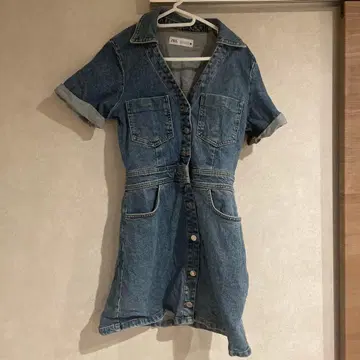 ZARA 데님 미니 원피스 반팔