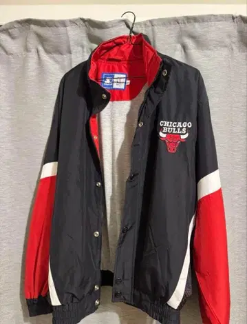 90's CHICAGO BULLS 남성용 지퍼 나일론 자켓 L
