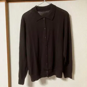 무인양품 워셔블 울 하이 게이지 폴로 가디건