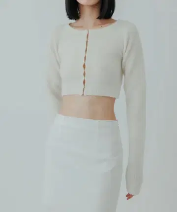 yo BIOTOP 캐시미어 호크 가디건 화이트