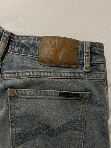 누디진 SKINNY LIN W28 L30 라이트 블루 데님