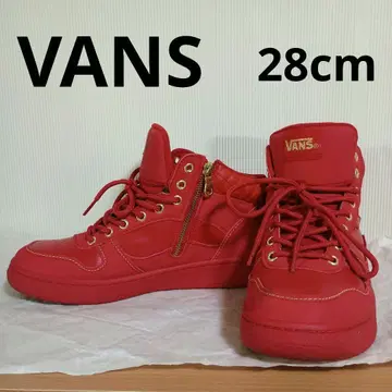 [ 단종 ] VANS 반스 V2204 빨간색 골드 지퍼 하이컷 28cm