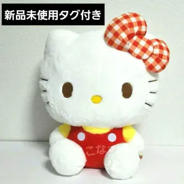 헬로키티 깅엄 체크 리본 인형 GJ 봉제 인형