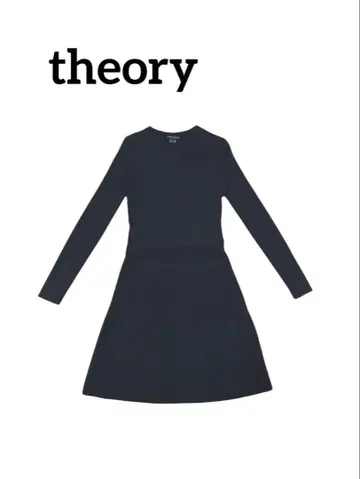 theory 니트 플리츠 원피스 블랙