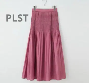 택 포함 PLST 핑크 플레어 롱 스커트 M 사이즈