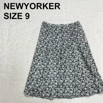 뉴요커 플레어 스커트 무릎 기장 플라워 프린트 성숙/러블리 922