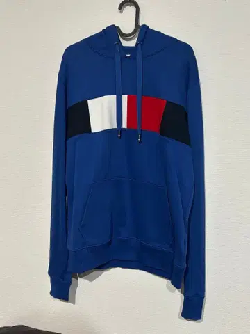 TOMMY HILFIGER 파랑 L 컬러 블록 후드티