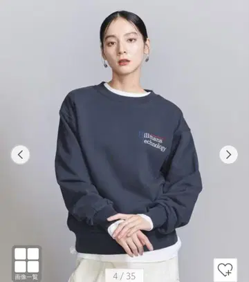새상품 BEAUTY&YOUTH 코튼 쭈리 로고 맨투맨 풀오버