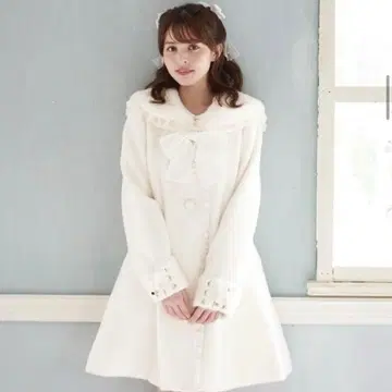 LIZ LISA 퍼 세일러 A라인 코트 리즈리사 코트