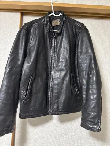 빈티지 가죽 싱글 라이더 자켓