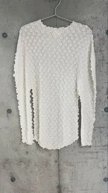DECO 시스루 편직 화이트 긴팔