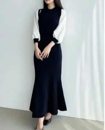RESEXXY 시어 볼레로 세트 머메이드 니트 원피스 블랙 프리