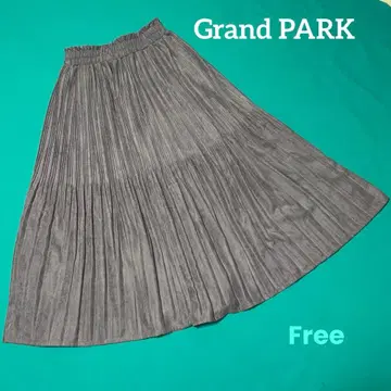 GrandPARK 롱 맥시 플리츠 플레어 스커트 Free