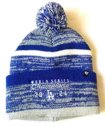 로스앤젤레스 다저스 2024년 월드 챔피온 기념 니트 모자, 블루