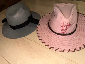 미니 모자 웨스턴 햇 & 미키마우스 귀 포함 그레이 울 햇