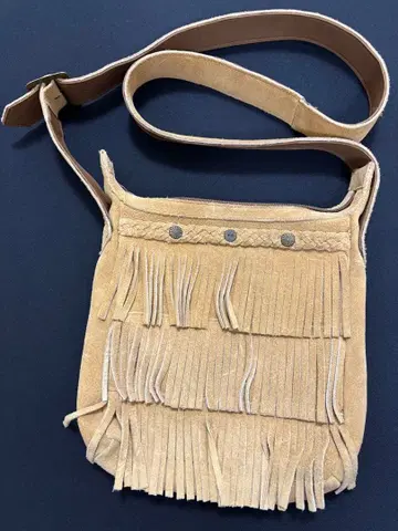 MINNETONKA 스웨이드 프린지 백 베이지 미네통카