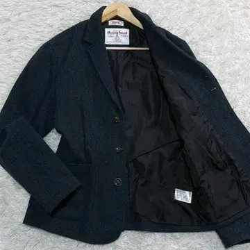 별주 Harris Tweed 다크 그린 헤링본 자켓 L