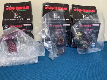 제일복권 고질라 괴수난무 -거친 것들- E상 몬스터 헤드 마그넷 3종