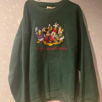 디즈니 스토어 미키와 친구들 맨투맨 그린 90s
