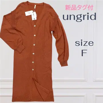 [ 새상품 ] 언그리드 숄더 디자인 롱 가디건 F 브라운