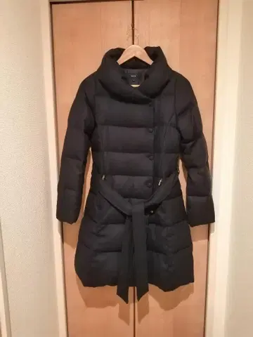 쉽스 네이비 다운 자켓 다운 코트 벨트 포함 36