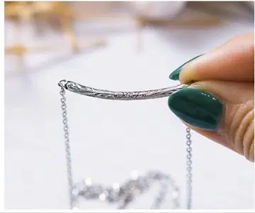 하와이안 주얼리 실버 925 바 목걸이 써지컬 스테인리스