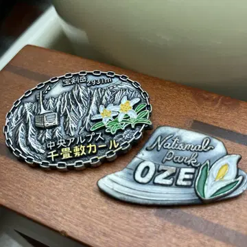 중앙 알프스 센조지키 컬과 오제 핀 배지 2개 세트