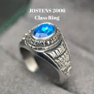 JOSTENS 2006년 스테인리스 클래스 반지 블루스톤