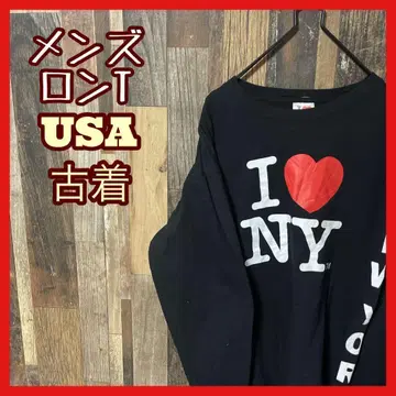 M 블랙 프린트 긴팔 티셔츠 USA 구제 의류 90s 긴팔 셔츠 이너