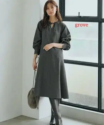 [ grove ] 래글런 플레어 원피스