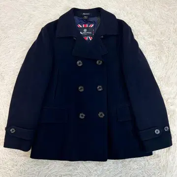 새상품급 아쿠아 스큐텀 피 코트 캐시미어 혼방 울 네이비 M 사이즈