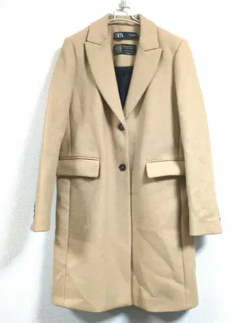 S 자라 마테코 롱 기장 체스터 코트 울 카멜