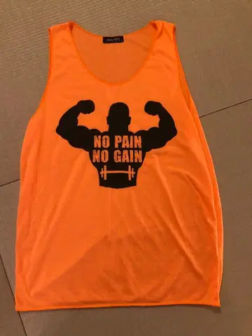 오렌지 남성용 탱크탑 NO PAIN NO GAIN