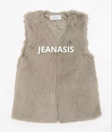 새상품급! JEANASIS 지나시스 모듬 퍼 베스트 베이지