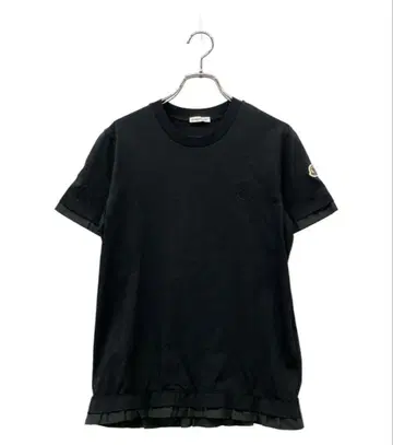 MONCLER 블랙 반팔 T셔츠 프릴