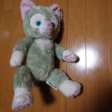그린 컬러 고양이 봉제 인형