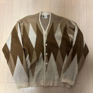 TOWNCRAFT 샤기 자카드 가디건